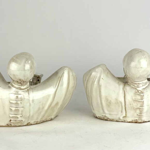 Vintage 1980 Ceramic Skeleton Haunted House Tea Light Candle Holders and candle - Picture 3 of 12